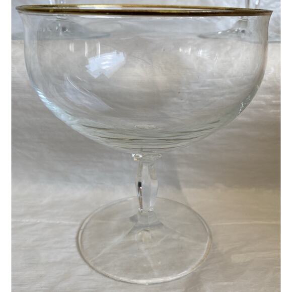 Christopher Stuart Talia Gold Rim Margarita Sherbert Glasses 5” Set Of 4 - Picture 9 of 10